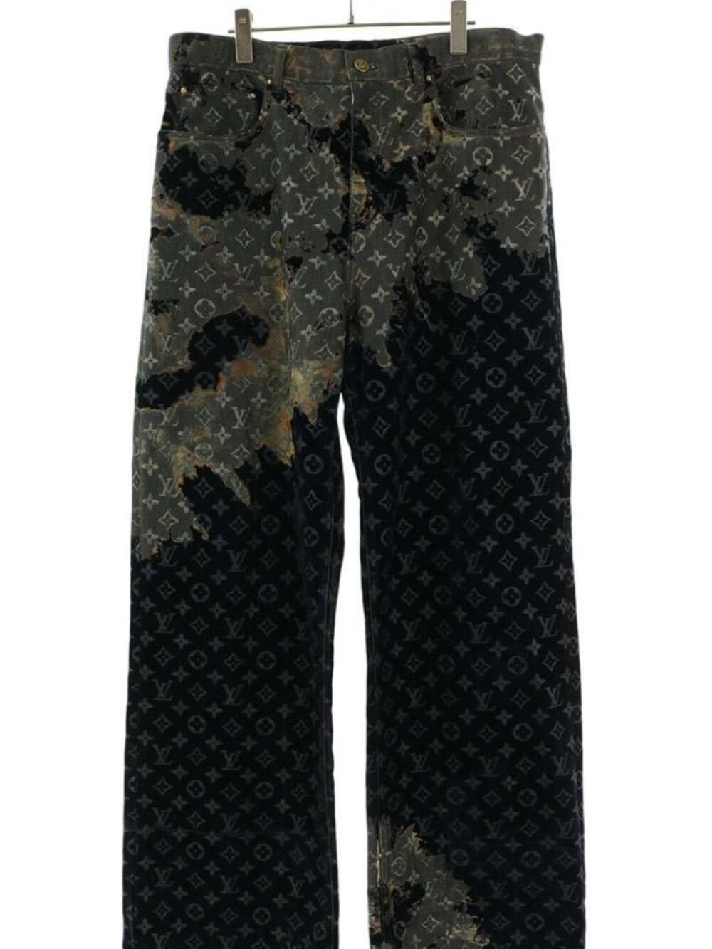 Louis Vuitton Monogram Bleach Zip Fly Velour Along Pants 34